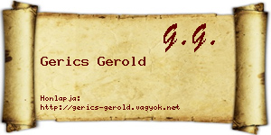 Gerics Gerold névjegykártya